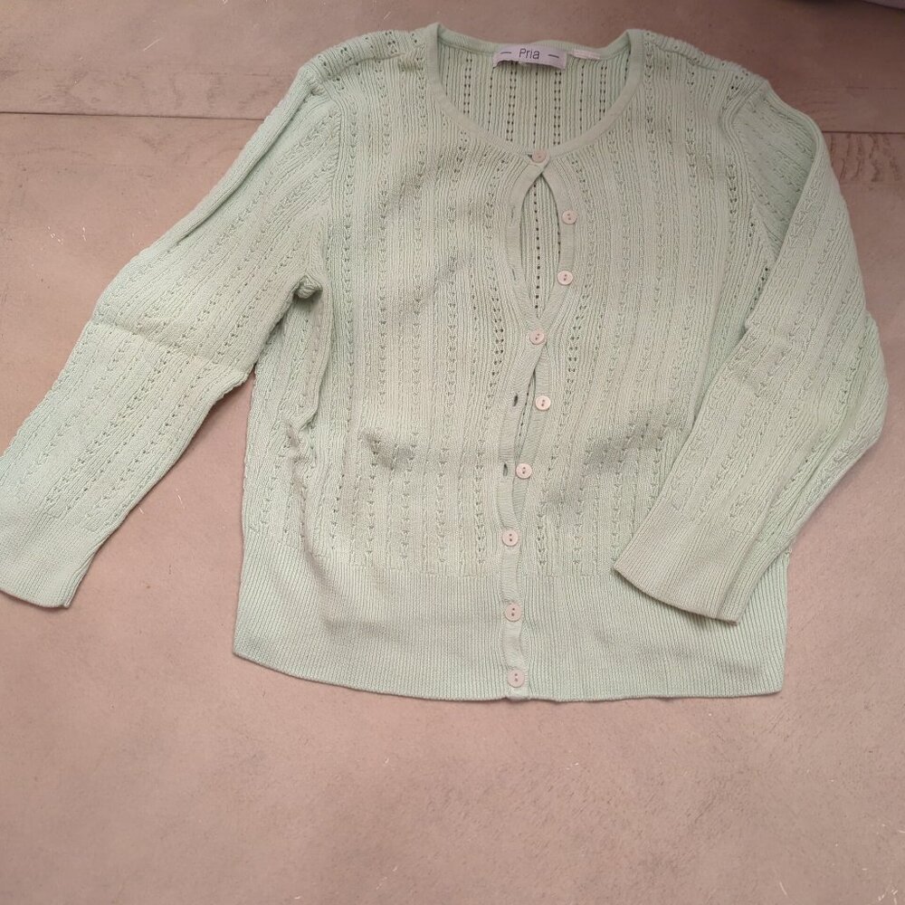 Priya Knit Cardigan Light Green, Xs
